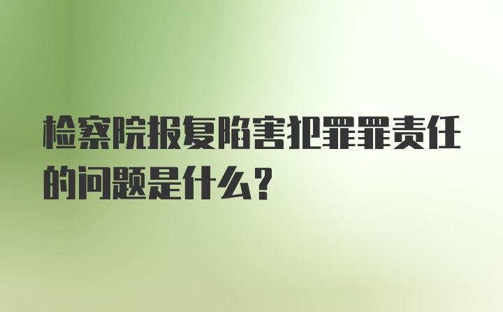 检察院报复陷害犯罪罪责任的问题是什么？