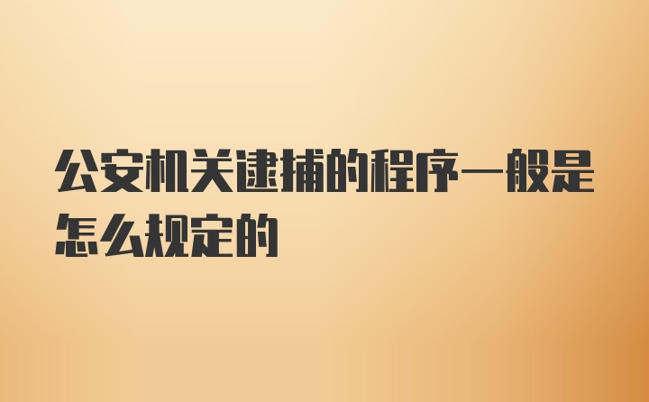 公安机关逮捕的程序一般是怎么规定的