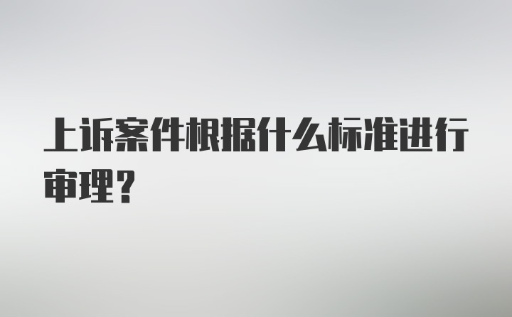 上诉案件根据什么标准进行审理？