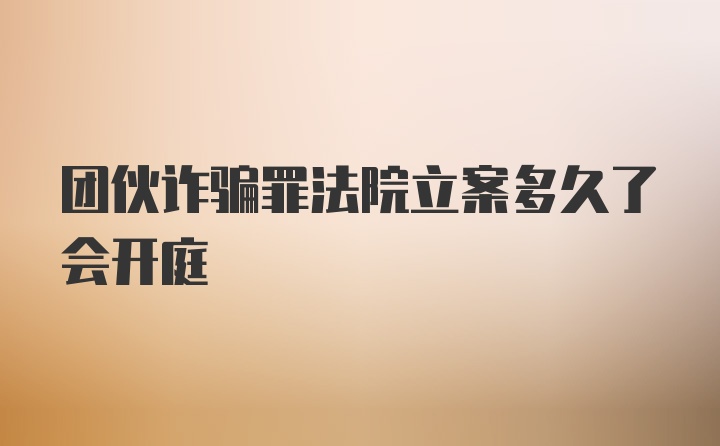 团伙诈骗罪法院立案多久了会开庭