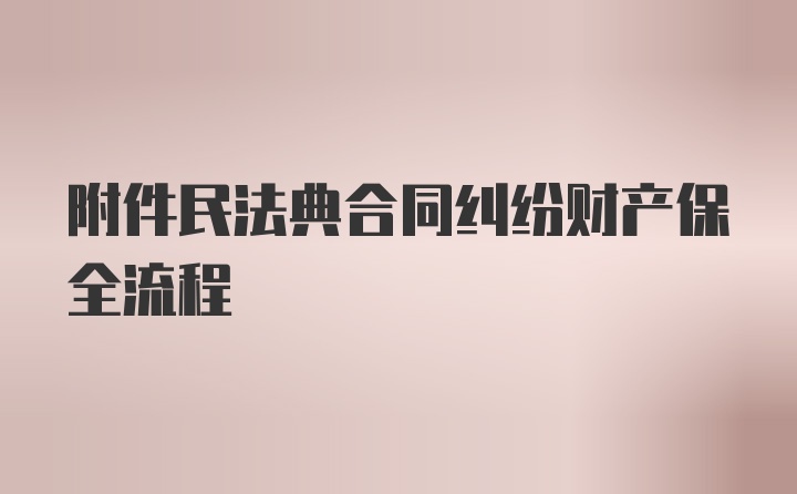 附件民法典合同纠纷财产保全流程