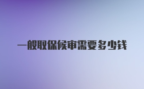 一般取保候审需要多少钱