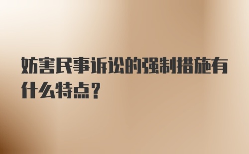 妨害民事诉讼的强制措施有什么特点？