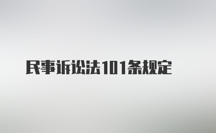 民事诉讼法101条规定