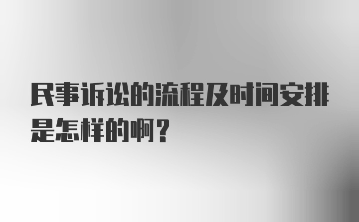 民事诉讼的流程及时间安排是怎样的啊？