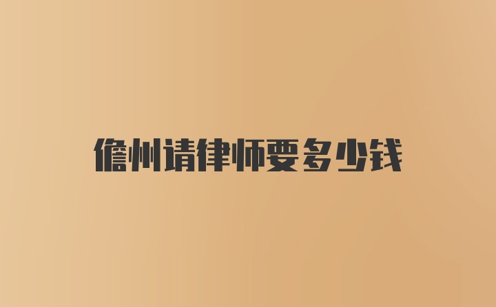 儋州请律师要多少钱