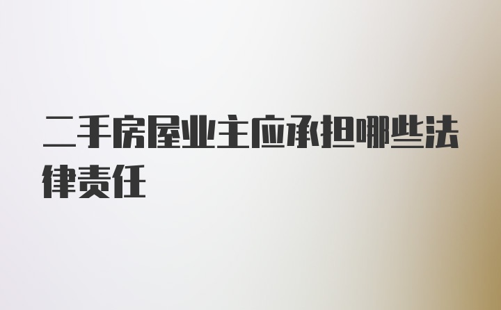 二手房屋业主应承担哪些法律责任