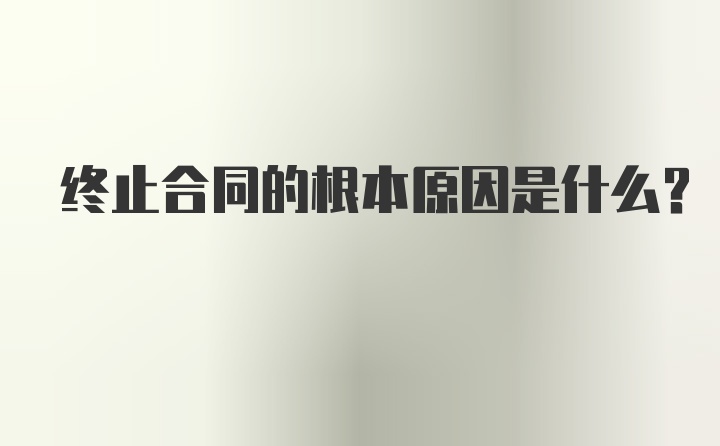 终止合同的根本原因是什么?