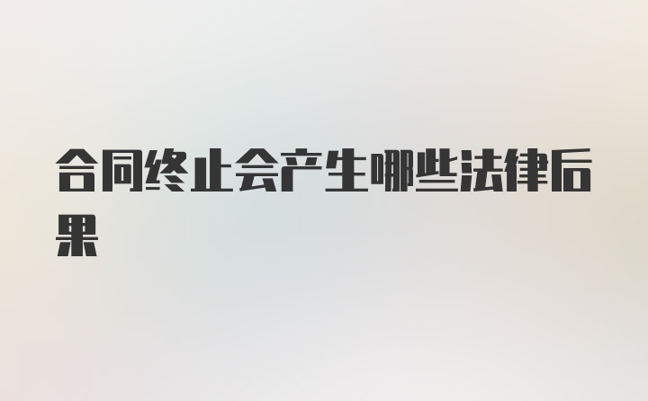 合同终止会产生哪些法律后果