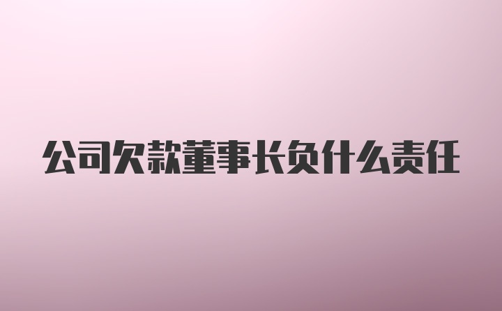 公司欠款董事长负什么责任