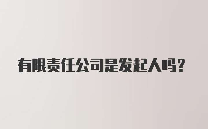 有限责任公司是发起人吗？