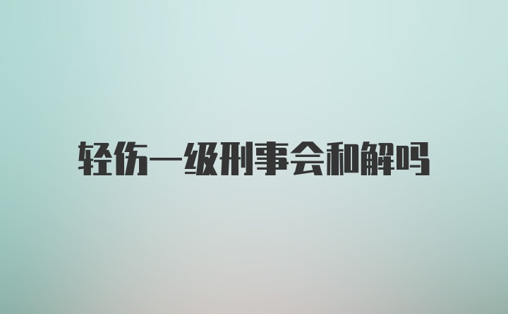 轻伤一级刑事会和解吗