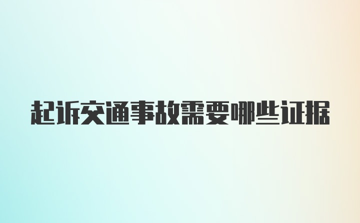 起诉交通事故需要哪些证据