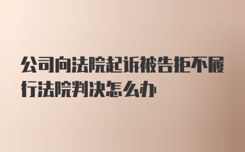 公司向法院起诉被告拒不履行法院判决怎么办