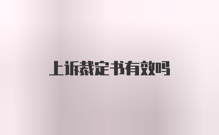 上诉裁定书有效吗