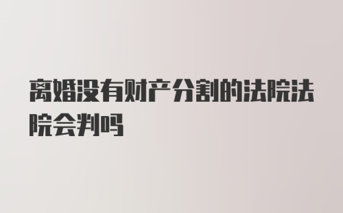 离婚没有财产分割的法院法院会判吗