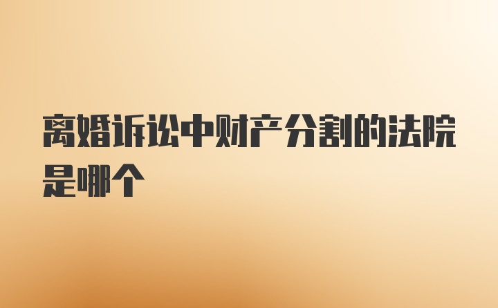 离婚诉讼中财产分割的法院是哪个