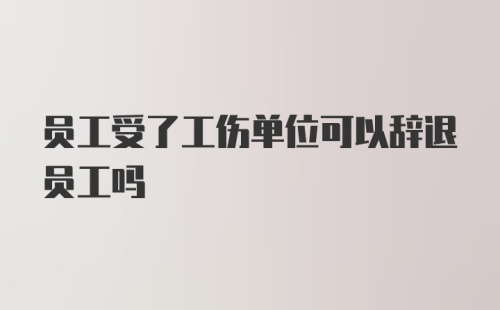 员工受了工伤单位可以辞退员工吗