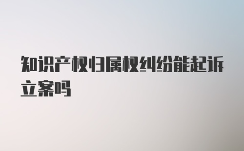 知识产权归属权纠纷能起诉立案吗