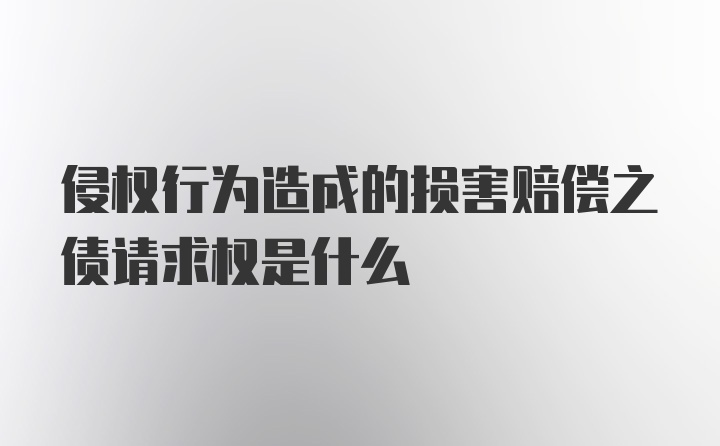 侵权行为造成的损害赔偿之债请求权是什么