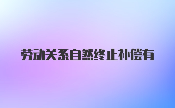 劳动关系自然终止补偿有