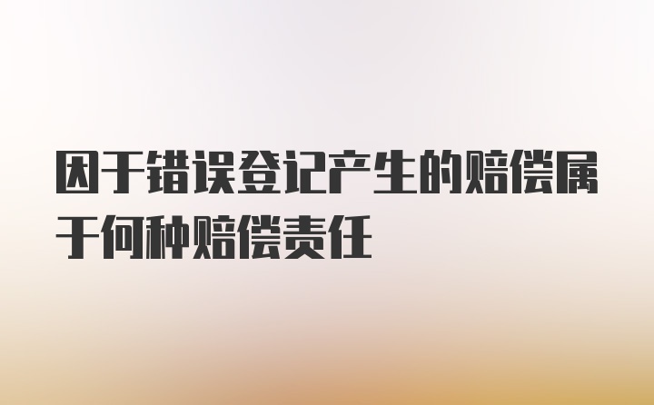 因于错误登记产生的赔偿属于何种赔偿责任