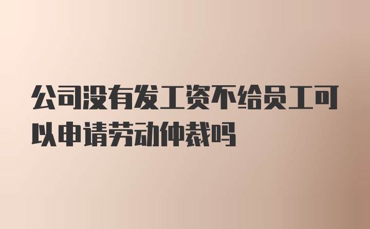 公司没有发工资不给员工可以申请劳动仲裁吗