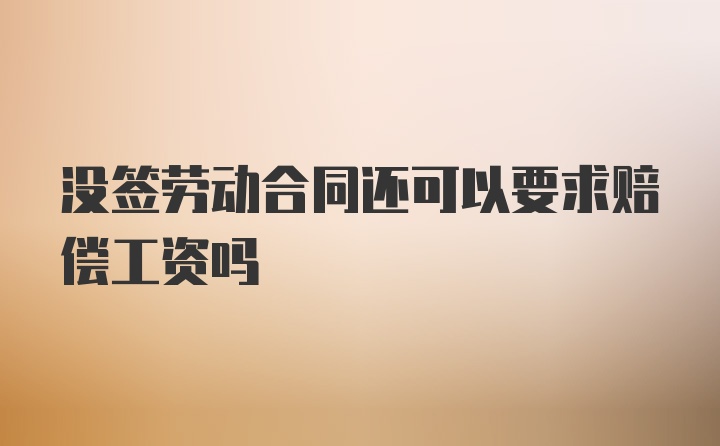 没签劳动合同还可以要求赔偿工资吗