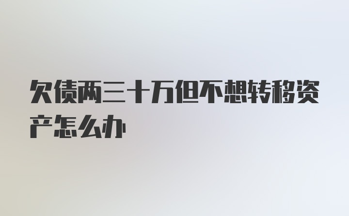 欠债两三十万但不想转移资产怎么办