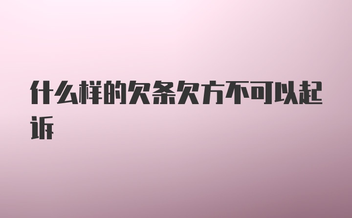 什么样的欠条欠方不可以起诉