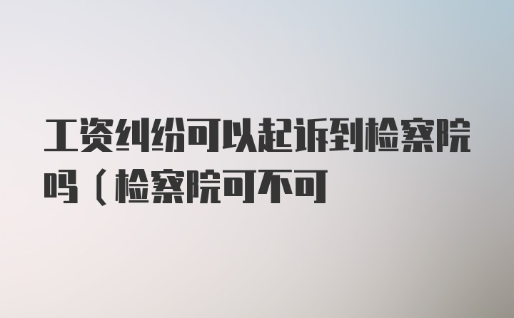 工资纠纷可以起诉到检察院吗(检察院可不可