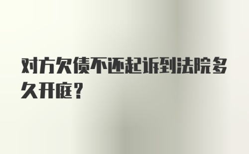 对方欠债不还起诉到法院多久开庭？