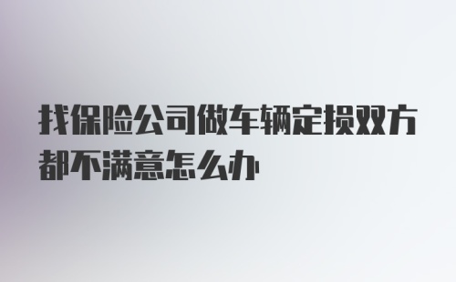 找保险公司做车辆定损双方都不满意怎么办