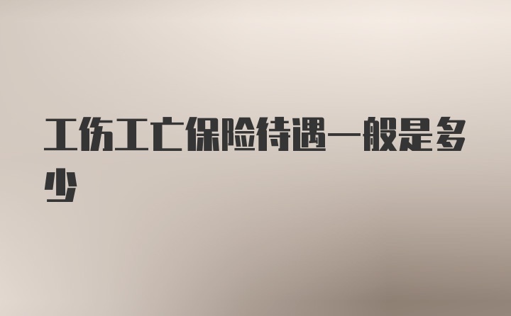 工伤工亡保险待遇一般是多少