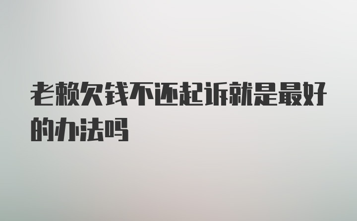 老赖欠钱不还起诉就是最好的办法吗