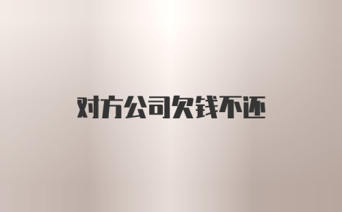 对方公司欠钱不还