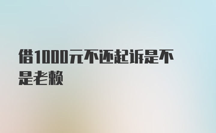 借1000元不还起诉是不是老赖