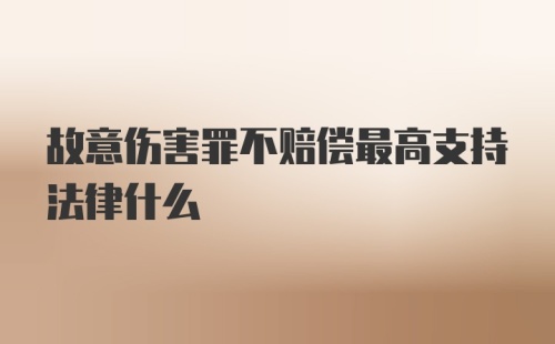 故意伤害罪不赔偿最高支持法律什么