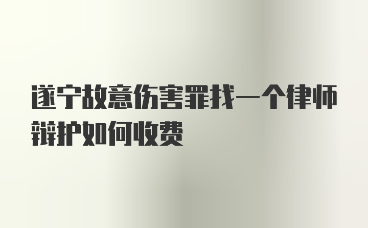 遂宁故意伤害罪找一个律师辩护如何收费