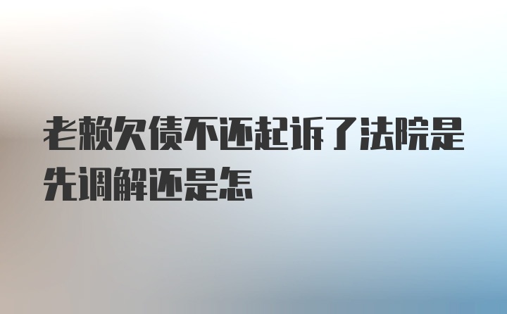 老赖欠债不还起诉了法院是先调解还是怎