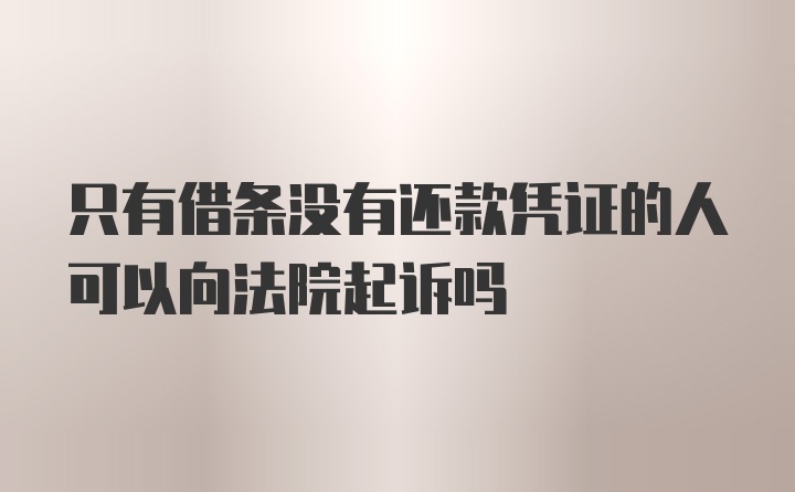 只有借条没有还款凭证的人可以向法院起诉吗