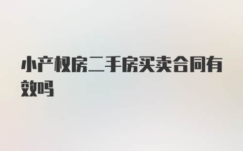 小产权房二手房买卖合同有效吗