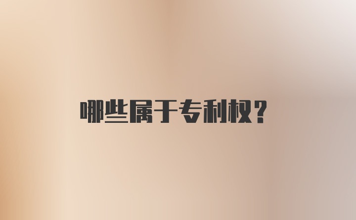 哪些属于专利权？