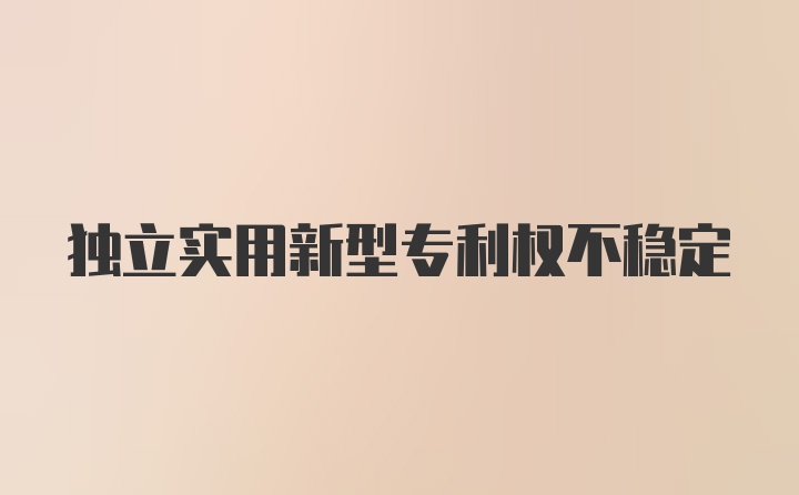 独立实用新型专利权不稳定