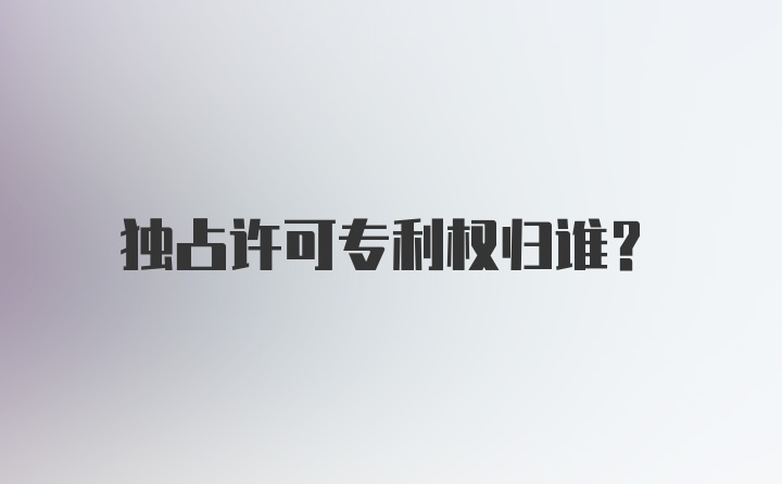 独占许可专利权归谁？