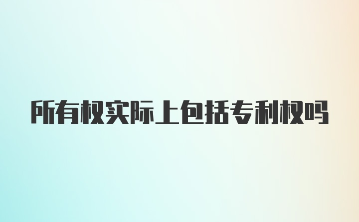 所有权实际上包括专利权吗