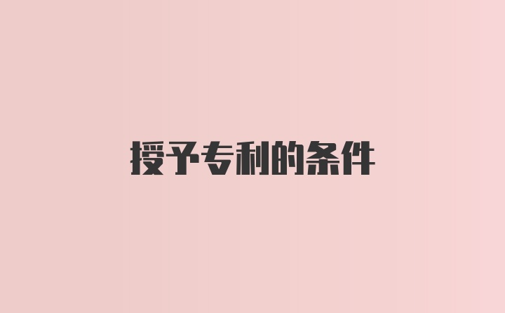 授予专利的条件