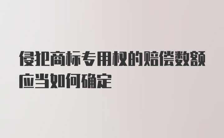 侵犯商标专用权的赔偿数额应当如何确定