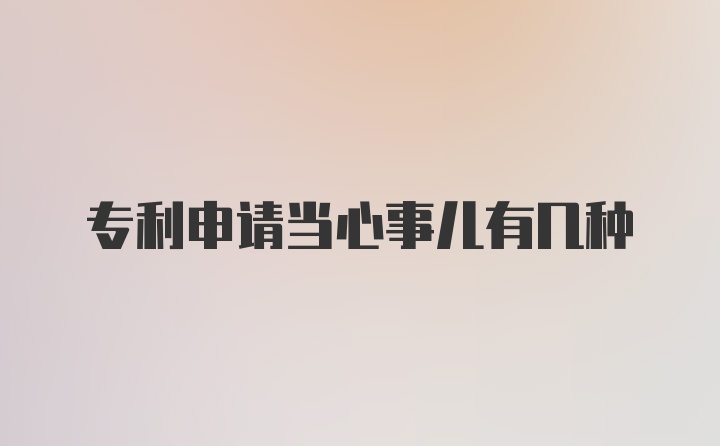 专利申请当心事儿有几种