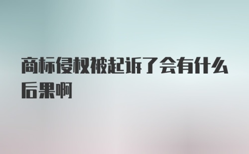 商标侵权被起诉了会有什么后果啊